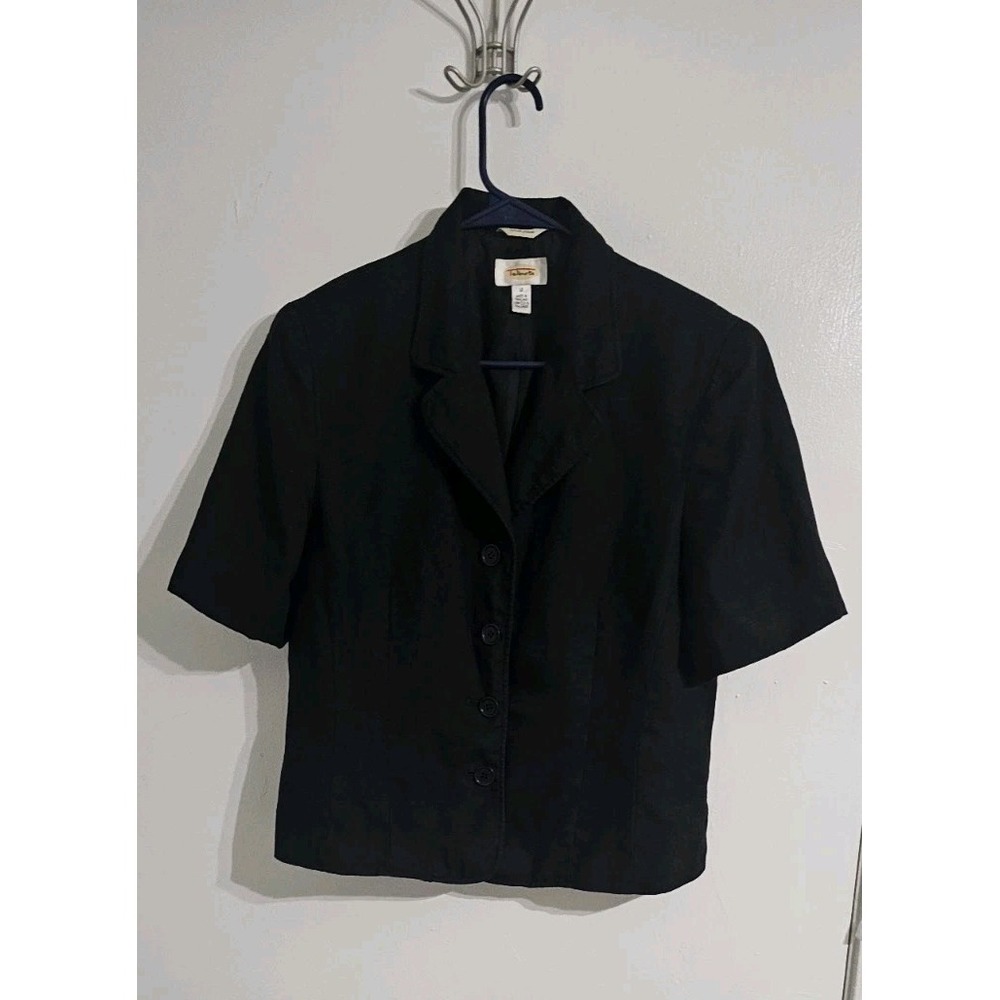 Talbots Irish Linen Blazer Womens Sz 12 Classic Minimalist Lined Jacket Preppy